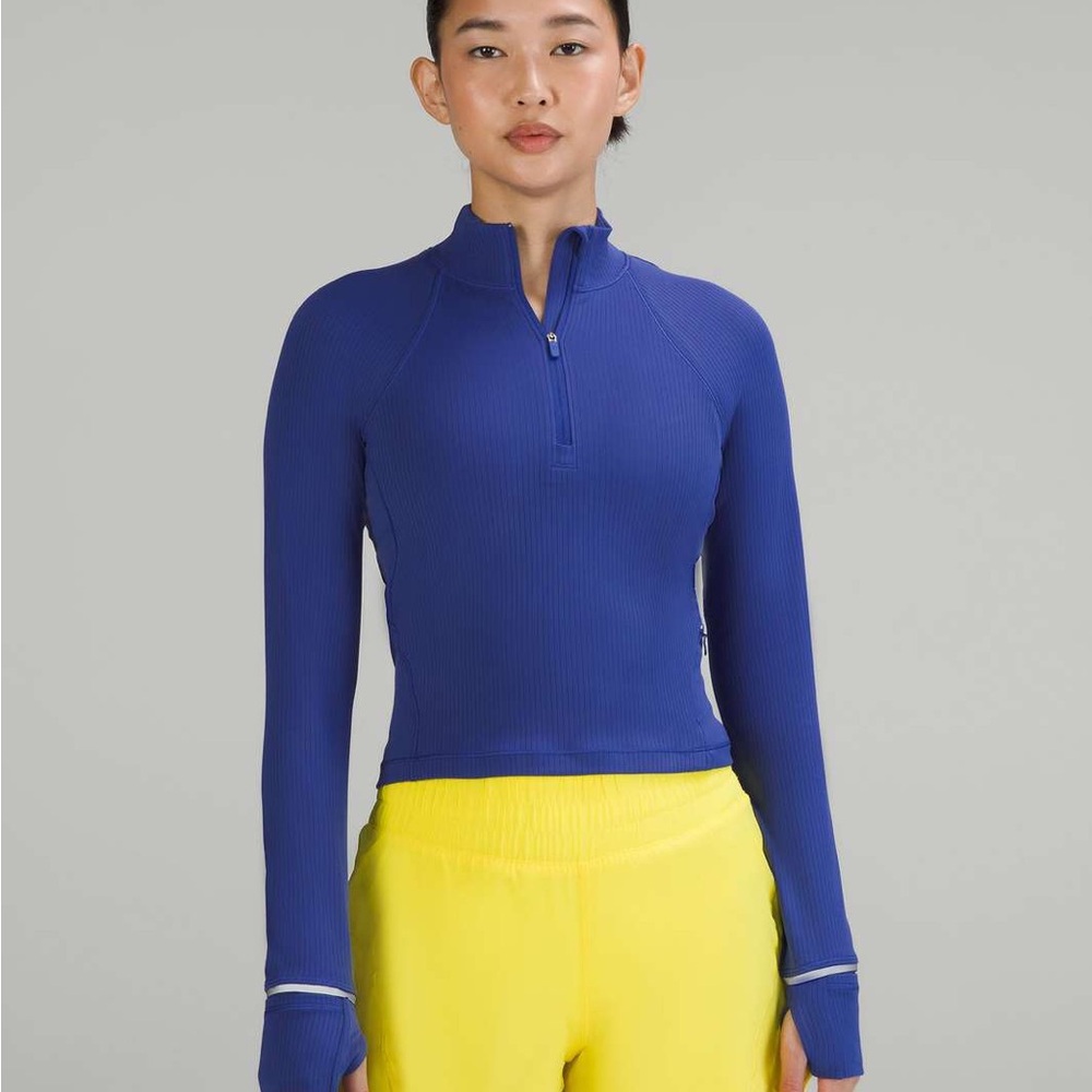Lululemon Athletica it’s rulu 1/2 zip running top *cropped